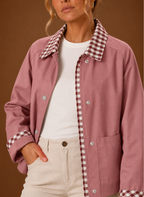 Juliette – Veste Workwear Femme Col Carreaux