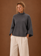 Flocon – Pull Grosse Maille Oversize Femme Col Cheminée