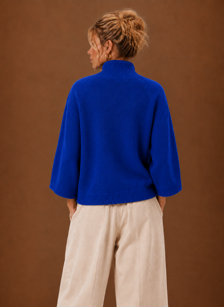 Flocon – Pull Grosse Maille Oversize Femme Col Cheminée