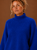 Flocon – Pull Grosse Maille Oversize Femme Col Cheminée
