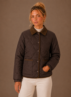 Brigitte – Veste Matelassée Femme Col Velours Côtelé
