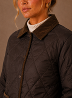 Brigitte – Veste Matelassée Femme Col Velours Côtelé