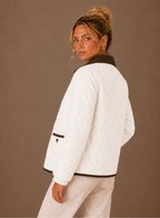 Brigitte – Veste Matelassée Femme Col Velours Côtelé