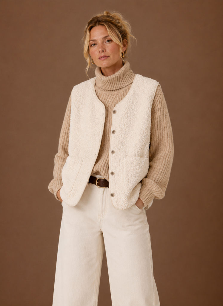 Noémie – Gilet Sans Manches Teddy Femme