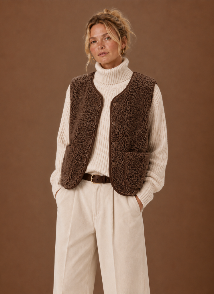 Noémie – Gilet Sans Manches Teddy Femme