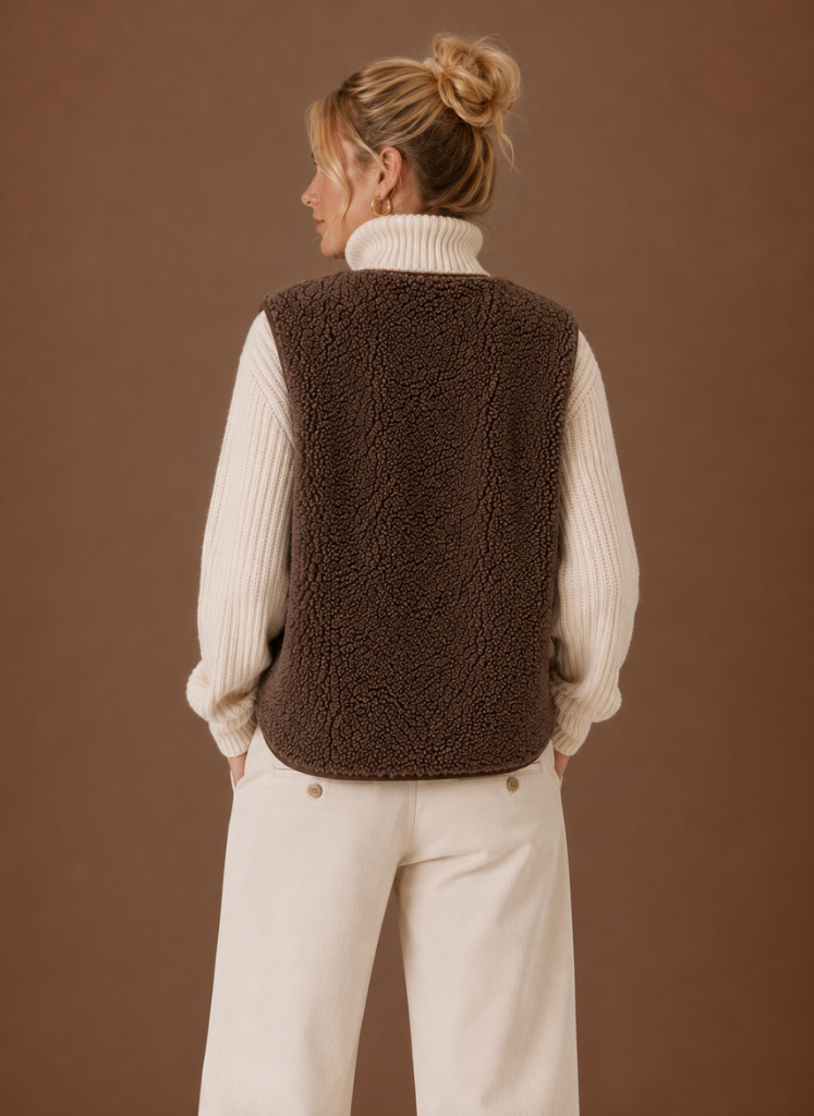 Noémie – Gilet Sans Manches Teddy Femme