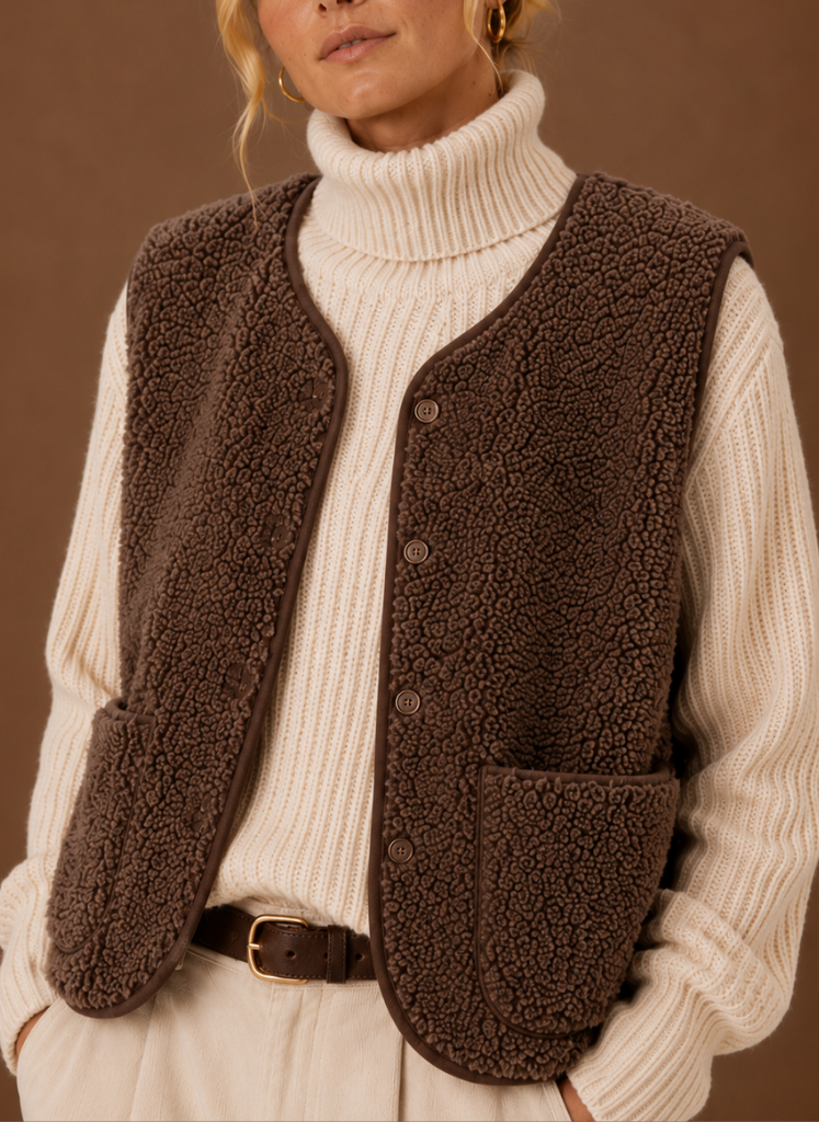 Noémie – Gilet Sans Manches Teddy Femme