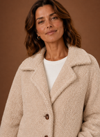 Mia – Manteau Teddy Long Croisé Femme