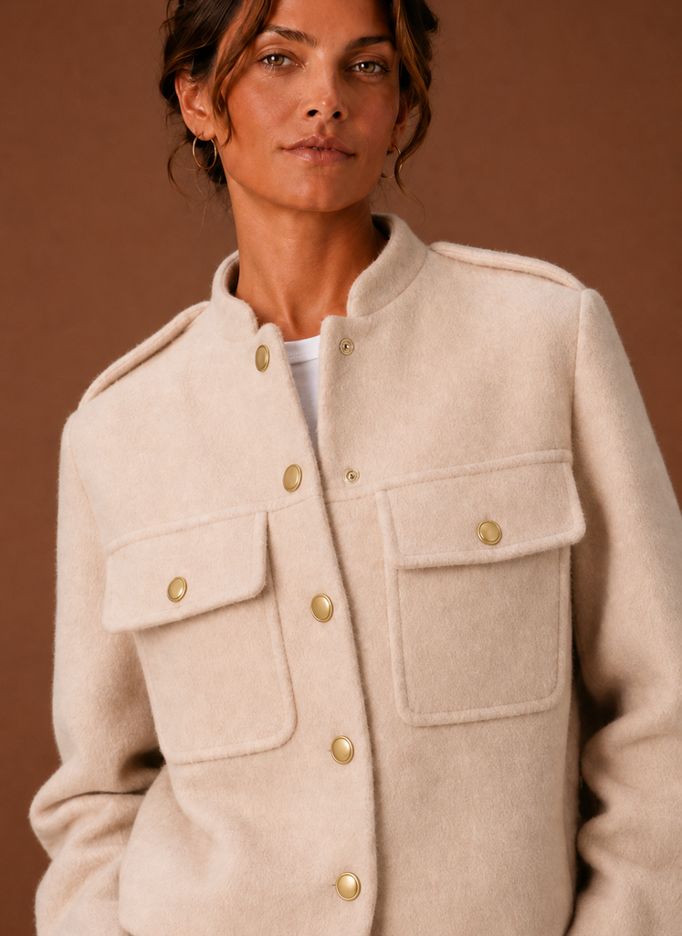 Suzanne – Veste Courte Boutonnée Femme