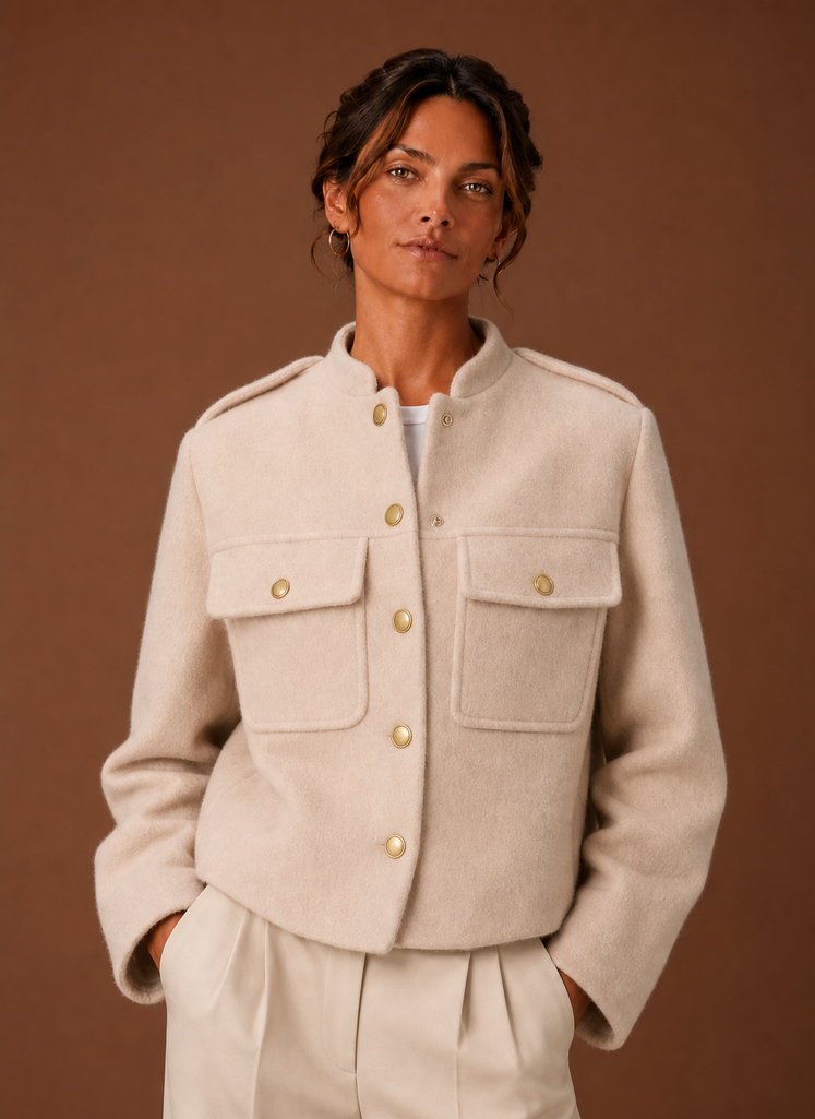 Suzanne – Veste Courte Boutonnée Femme