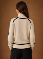 Ondine – Pull Col Roulé Laine Mélangée Femme