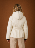 Apolline – Veste Matelassée Ceinturée Femme Détail Plissé
