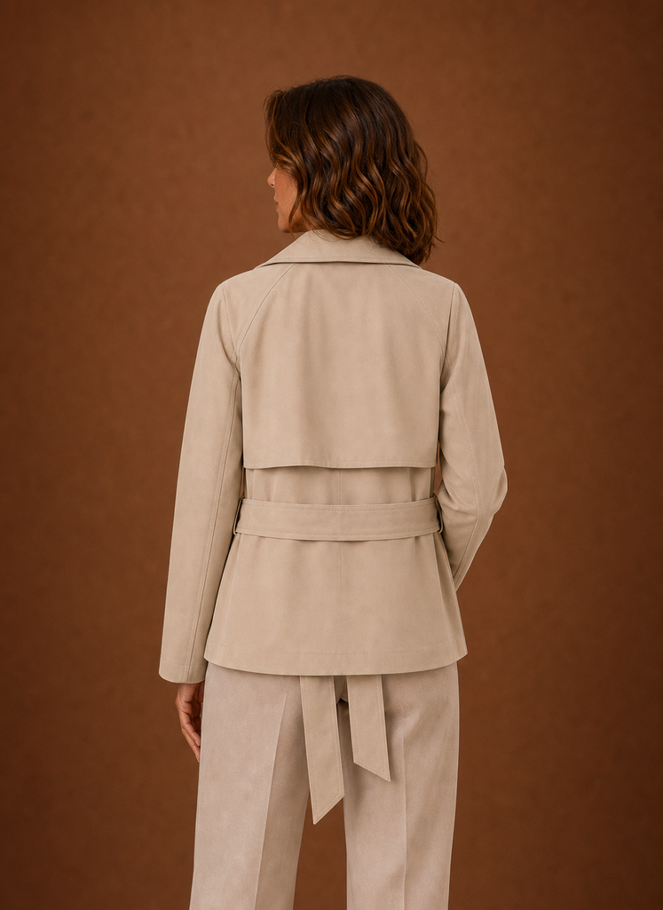 Agathe – Trench Court Ceinturé Femme