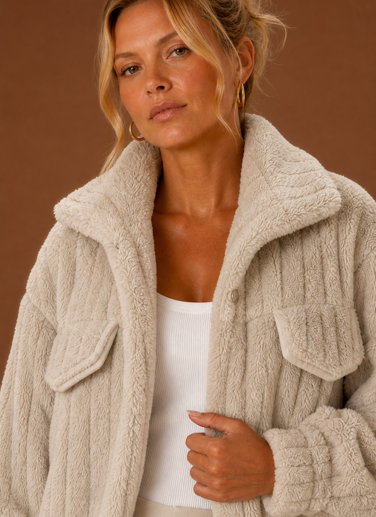 Bérénice – Manteau Teddy Oversize Femme