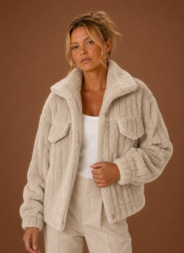 Bérénice – Manteau Teddy Oversize Femme