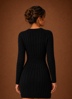 Lise – Robe Pull Courte Maille Torsadée Femme