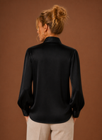 Sophie – Chemisier Effet Satin Femme Col Lavallière