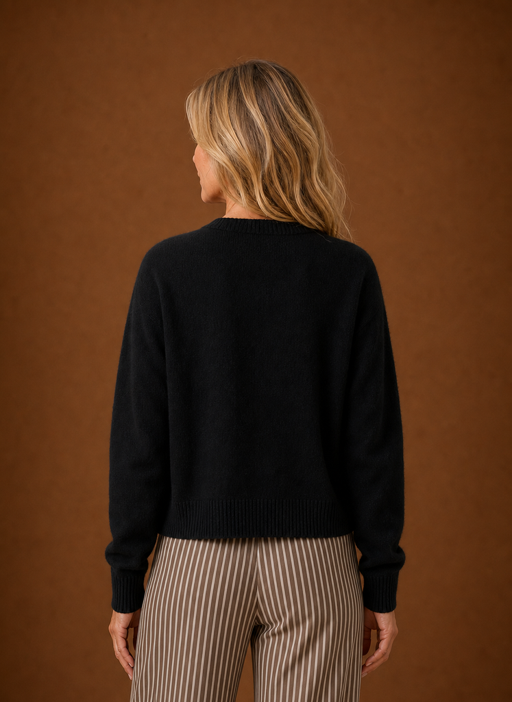 Mélanie – Gilet Col Rond Boutonné Femme en Maille
