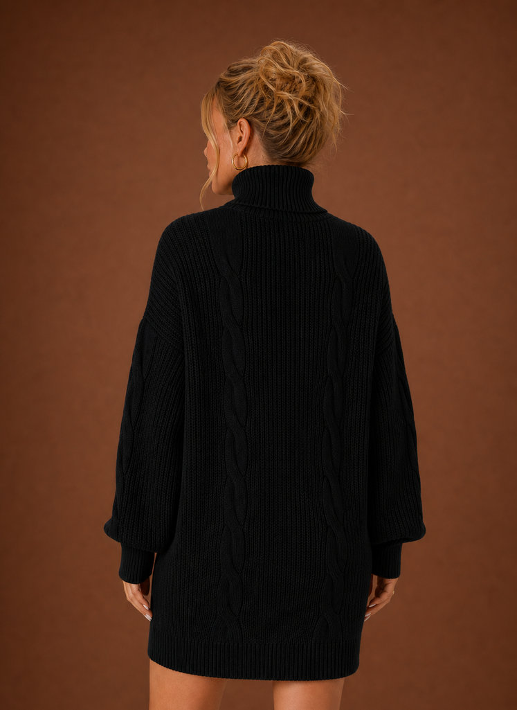 Alpine – Robe Pull Col Roulé Femme en Maille