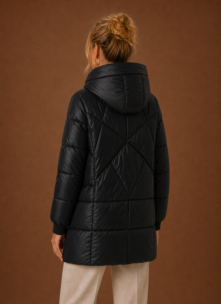 Rubis – Doudoune Longue à Capuche Femme
