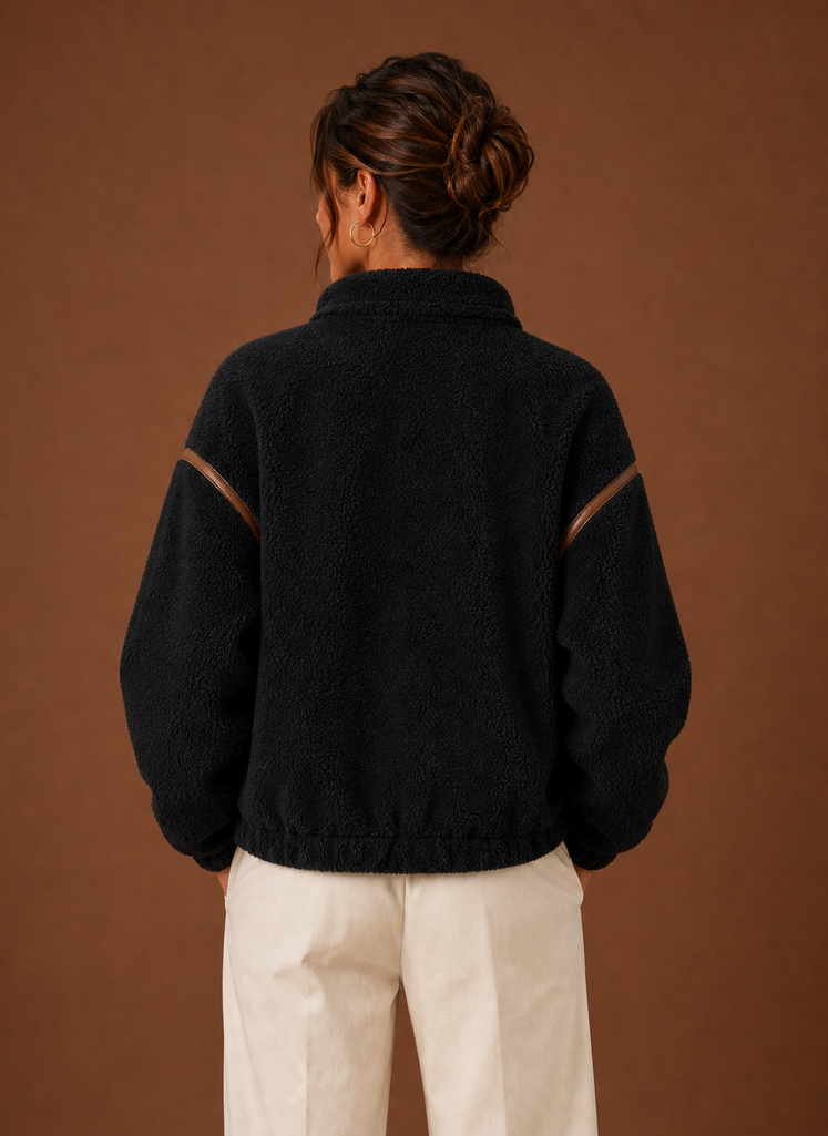 Capucine – Veste Sherpa Zippée Femme Col Montant