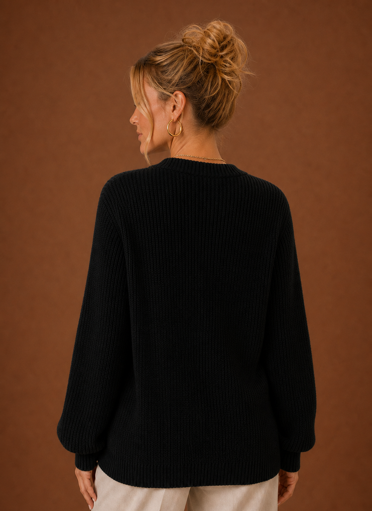 Héloïse – Gilet Col V Boutonné Femme en Maille