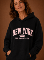 Manhattan – Sweat à Capuche Oversize Femme Imprimé New York