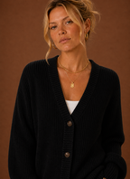 Héloïse – Gilet Col V Boutonné Femme en Maille