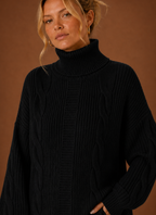 Alpine – Robe Pull Col Roulé Femme en Maille