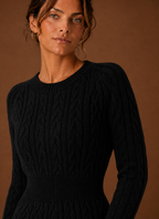 Lise – Robe Pull Courte Maille Torsadée Femme