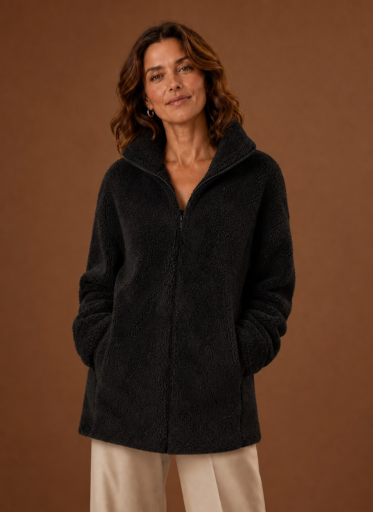 Anouk – Veste Polaire Sherpa Zippée Femme
