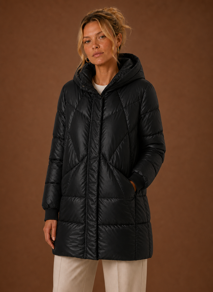 Rubis – Doudoune Longue à Capuche Femme