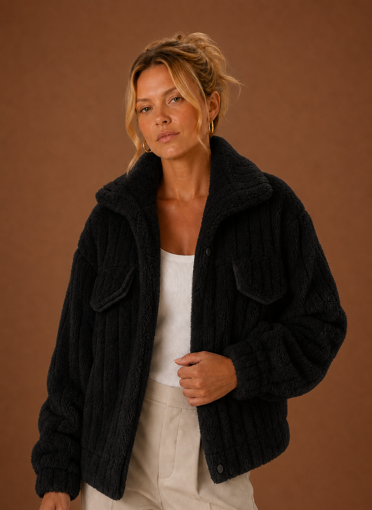 Bérénice – Manteau Teddy Oversize Femme