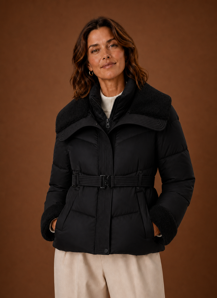Solène – Doudoune Ceinturée Femme Taille Marquée