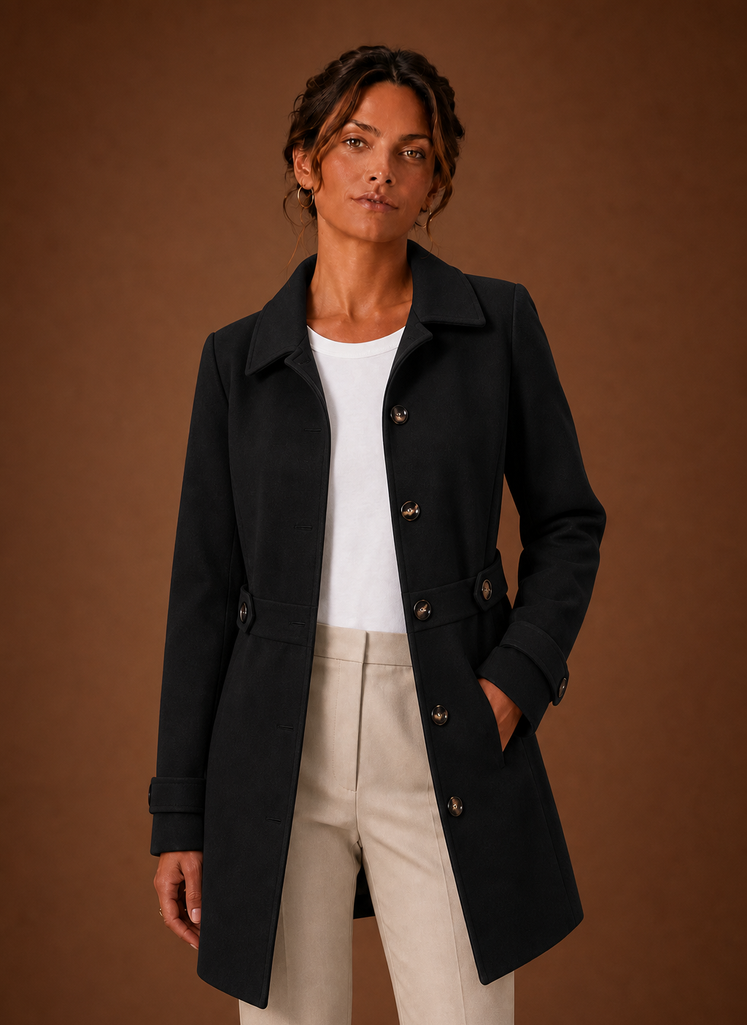 Odette – Trench Mi-Long Boutonné Femme