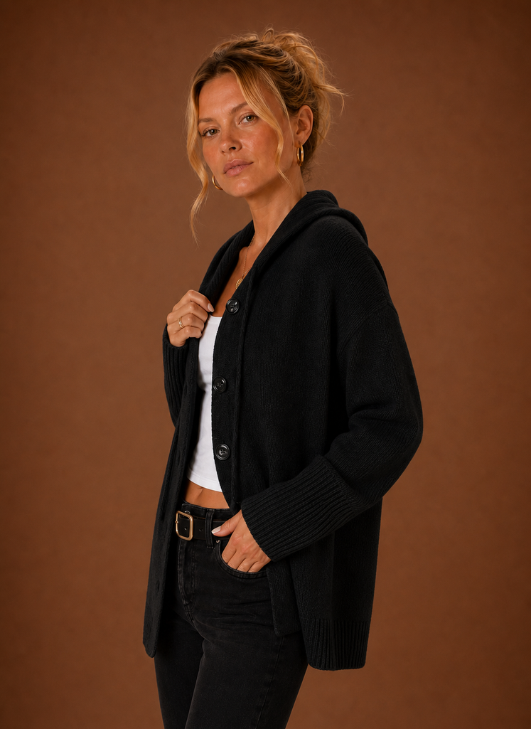 Clémence – Gilet Oversize Boutonné Femme en Maille