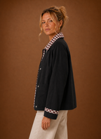 Juliette – Veste Workwear Femme Col Carreaux
