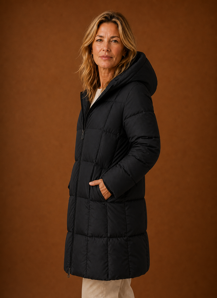 Grand Nord – Doudoune Longue à Capuche Femme Manteau d'Hiver