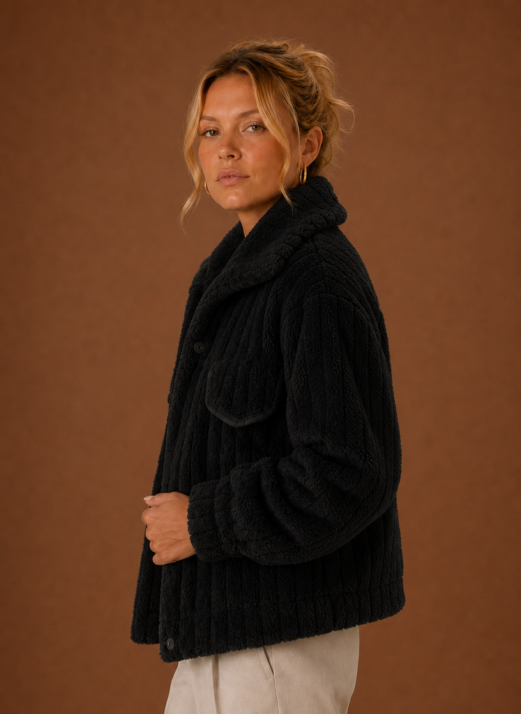 Bérénice – Manteau Teddy Oversize Femme