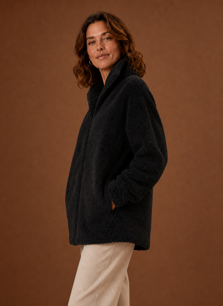 Anouk – Veste Polaire Sherpa Zippée Femme