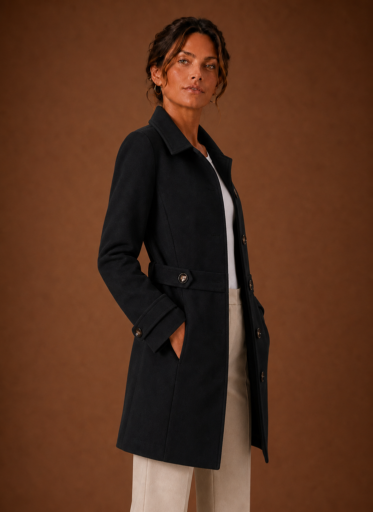 Odette – Trench Mi-Long Boutonné Femme
