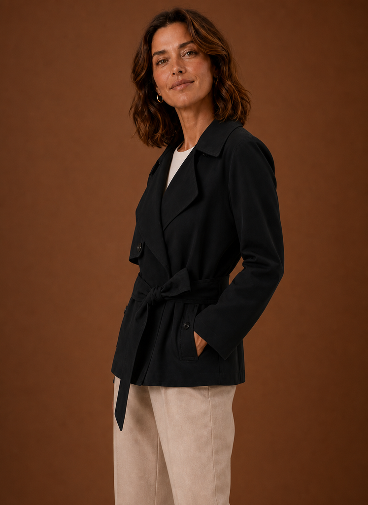 Agathe – Trench Court Ceinturé Femme