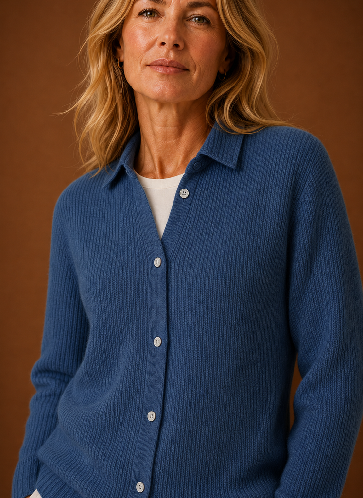 Pétale – Gilet Boutonné Femme en Maille