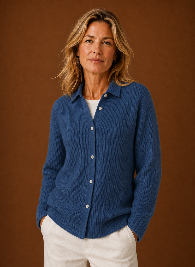 Pétale – Gilet Boutonné Femme en Maille