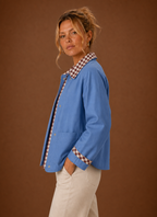 Juliette – Veste Workwear Femme Col Carreaux