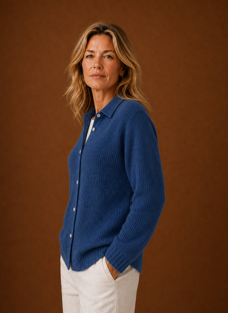 Pétale – Gilet Boutonné Femme en Maille