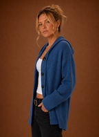 Clémence – Gilet Oversize Boutonné Femme en Maille