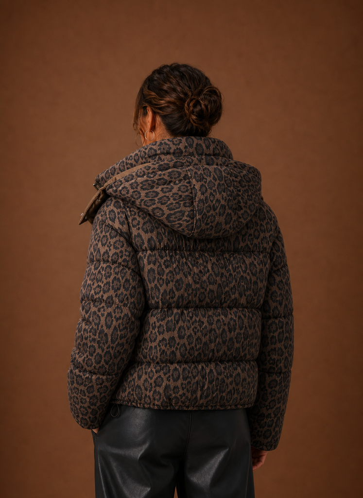 Panthère – Doudoune Matelassée Femme Imprimé Léopard