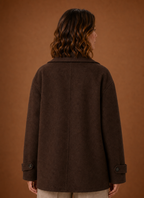 Simone – Manteau Long Ample Boutonné Femme
