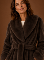 Isabelle – Manteau Long Portefeuille Ceinturé Femme